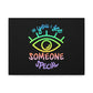 Vibrant Eye and Text Canvas