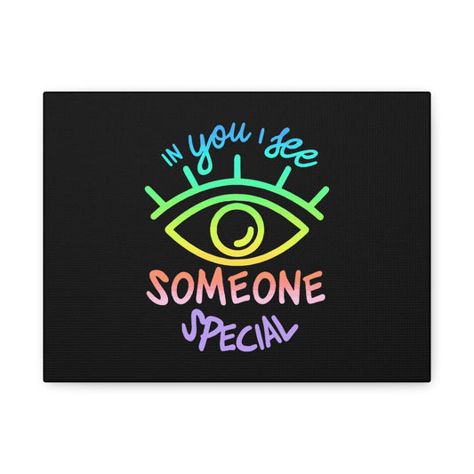 Vibrant Eye and Text Canvas