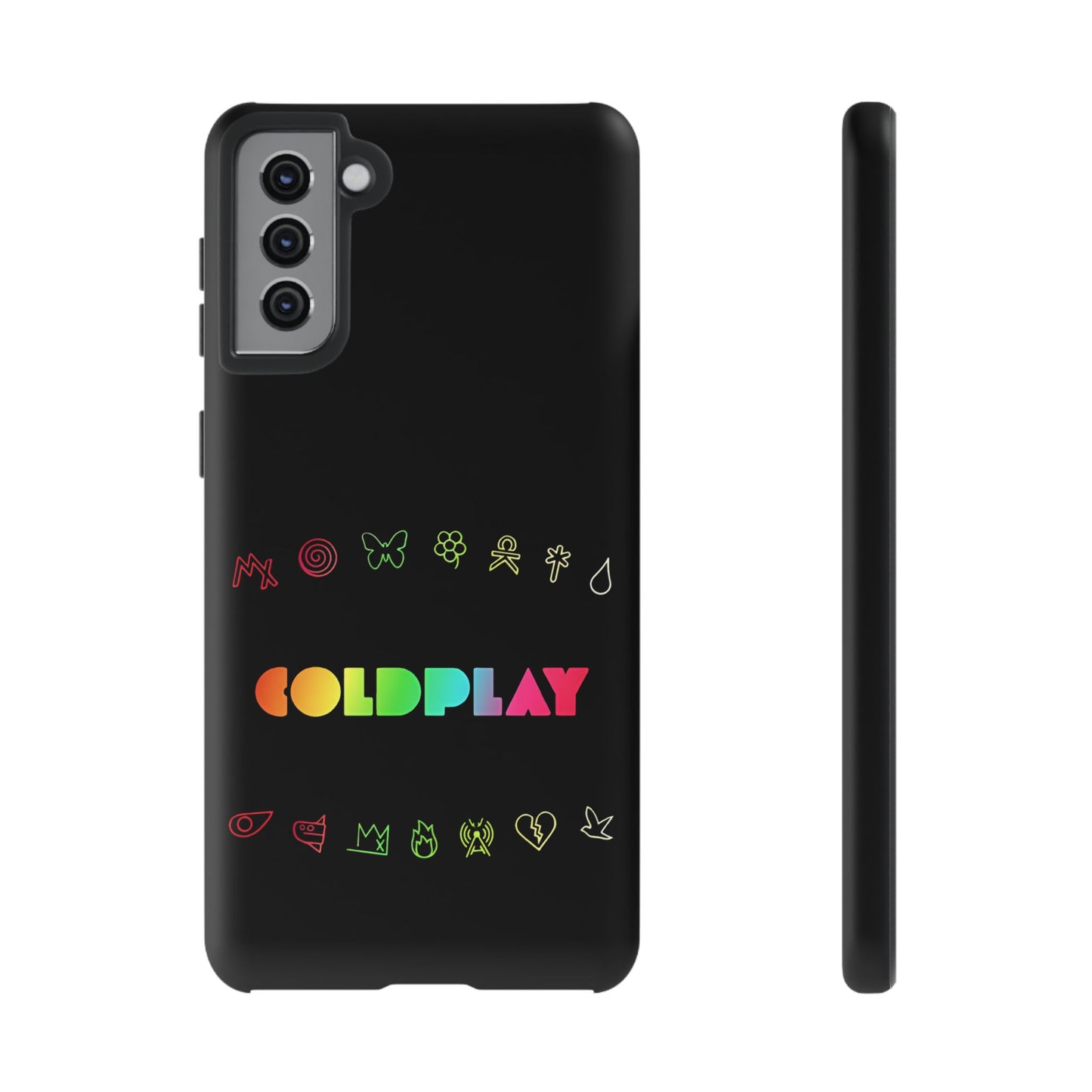 Premium Tough Case for Samsung S21 to S25 Ultra Showcasing Coldplay’s Signage