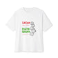 White Paw Print Oversized Boxy Tee