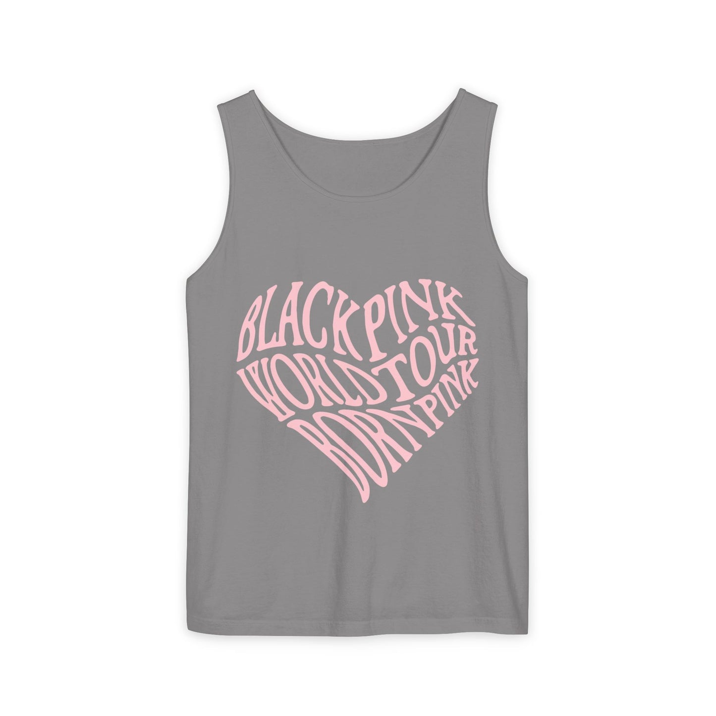Born Pink Heart Typography – Dyed Tank Top