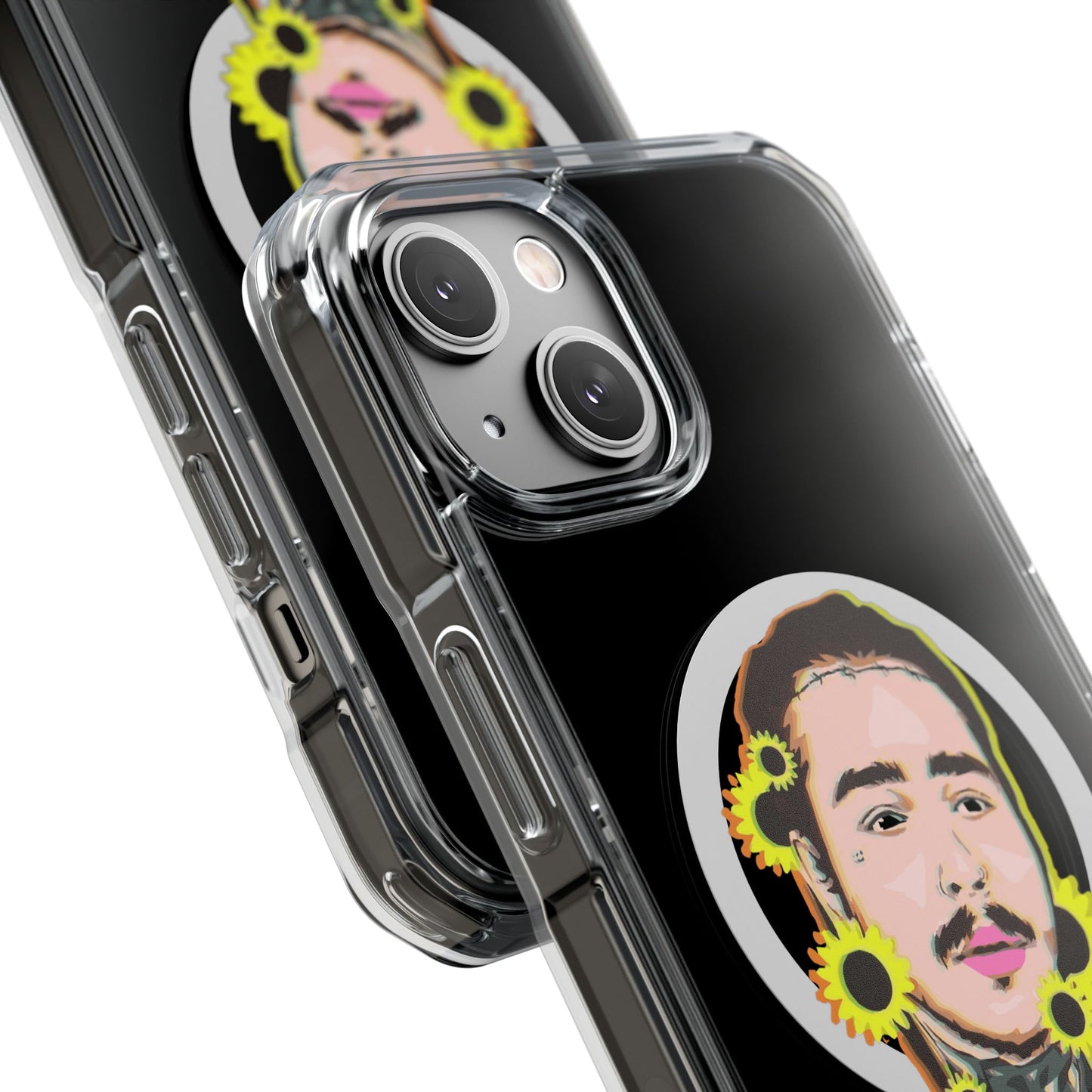 Cartoon Face with Sunflowers Magnetic Impact Case