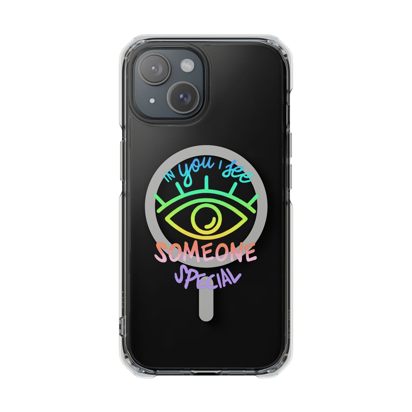 Vibrant Eye and Text Magnetic Clear Impact case