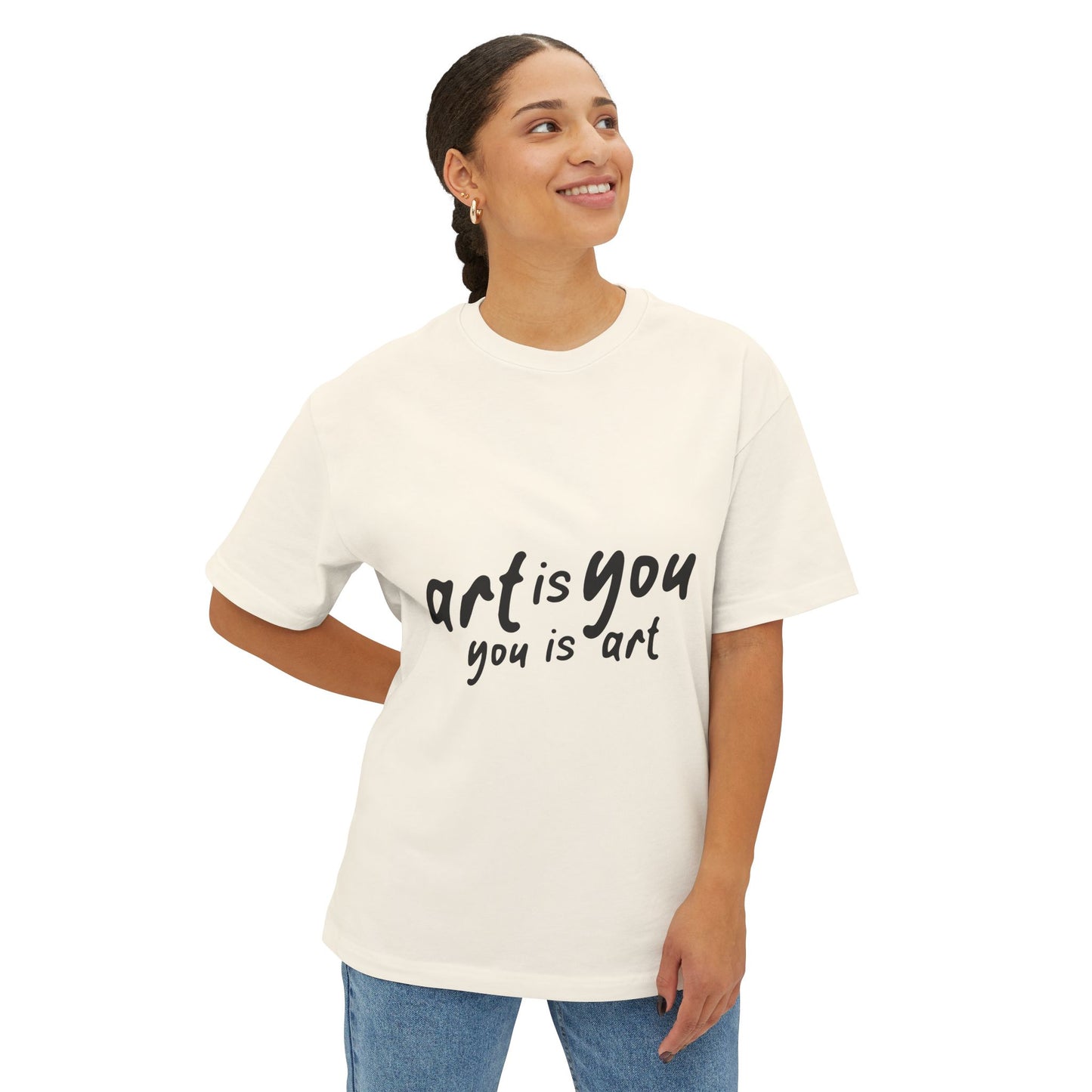 Red Scribble Heart Unisex Oversized Boxy Tee