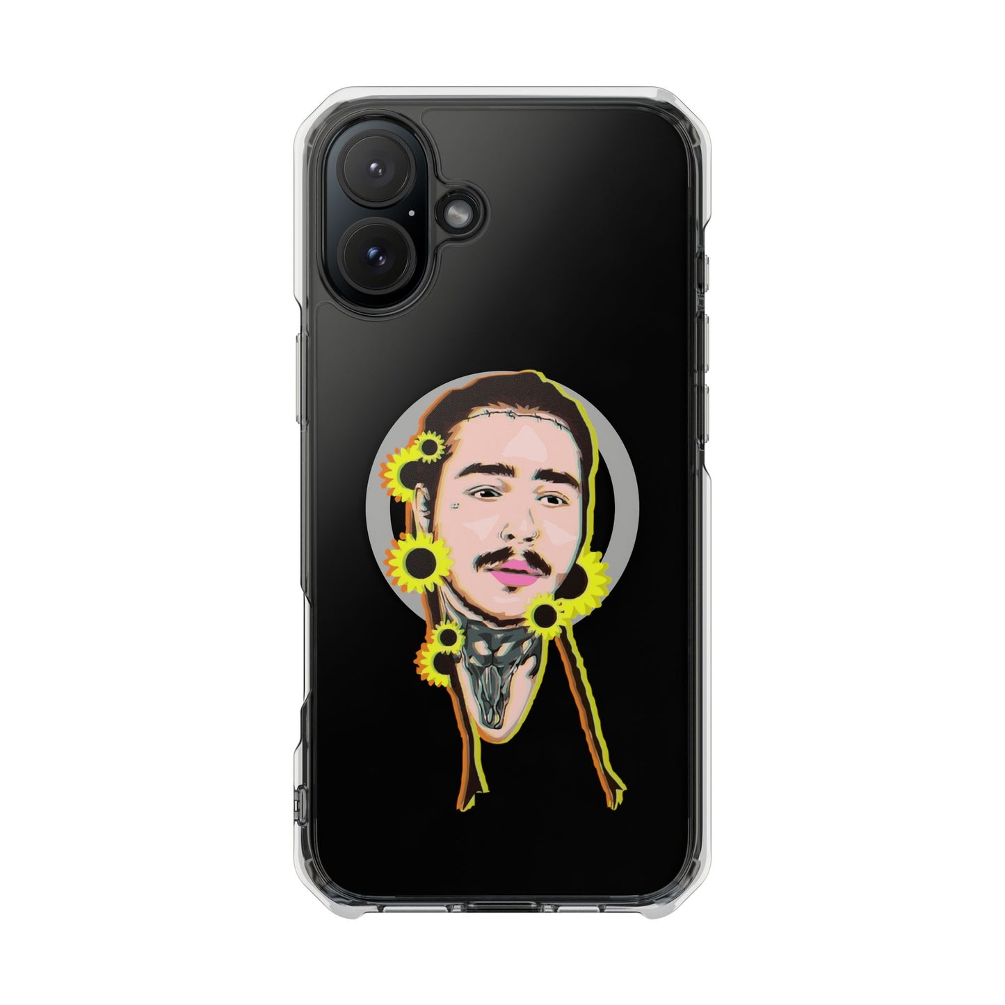 Cartoon Face with Sunflowers Magnetic Impact Case