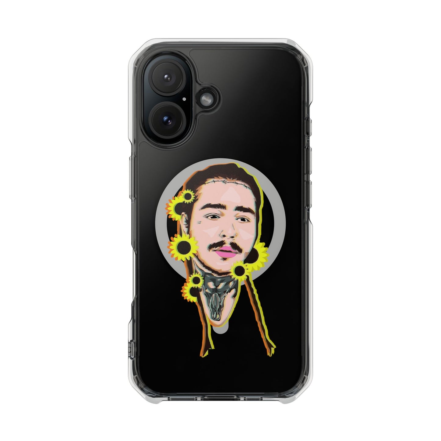 Cartoon Face with Sunflowers Magnetic Impact Case