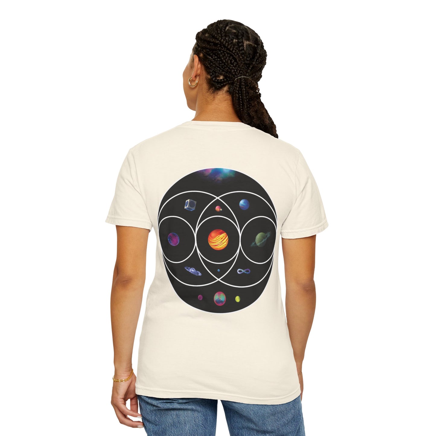 Unisex Garment-Dyed T-Shirt Inspired by Coldplay’s Illustration Concept_B