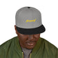 Orange Lightning Text Logo Snapback Cap