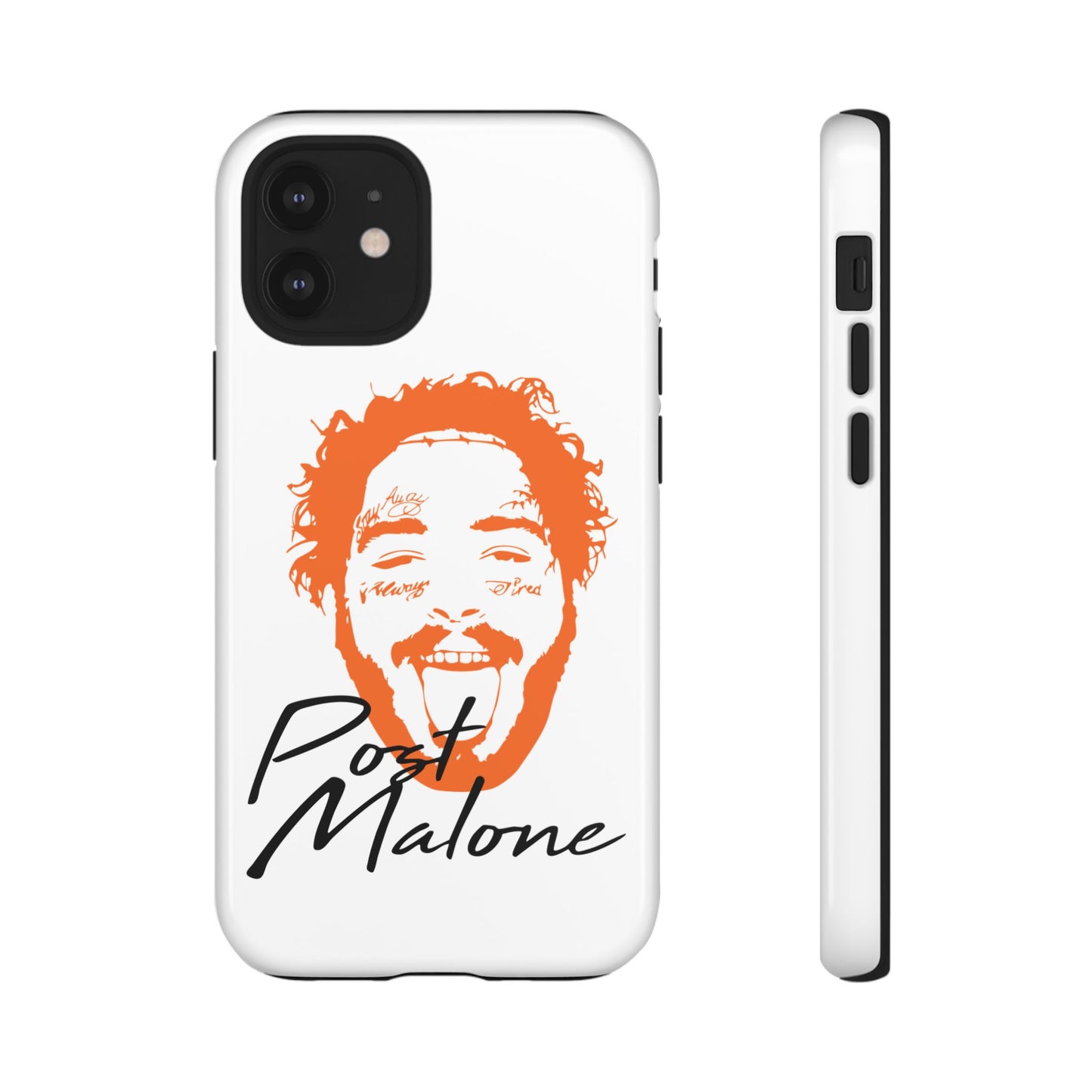 Tough iPhone Case (12–16 Pro Max) – Post Malone Name Design with Picture