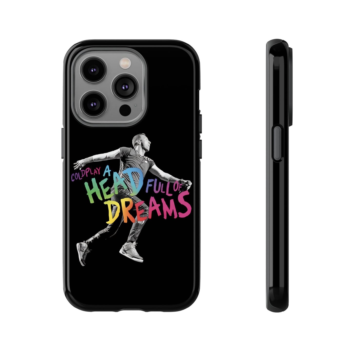 Premium Tough Case for iPhone 12 to 16 Pro Max Showcasing Coldplay A Head Full of Dreams Chris