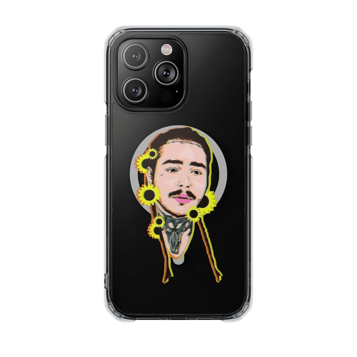 Cartoon Face with Sunflowers Magnetic Impact Case