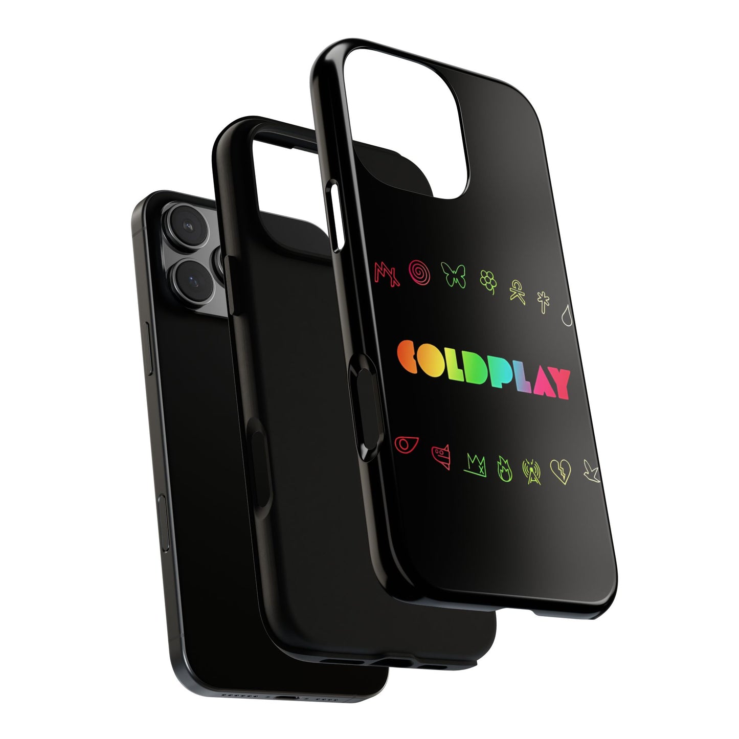 Premium Tough Case for iPhone 12 to 16 Pro Max Showcasing Coldplay’s Signage