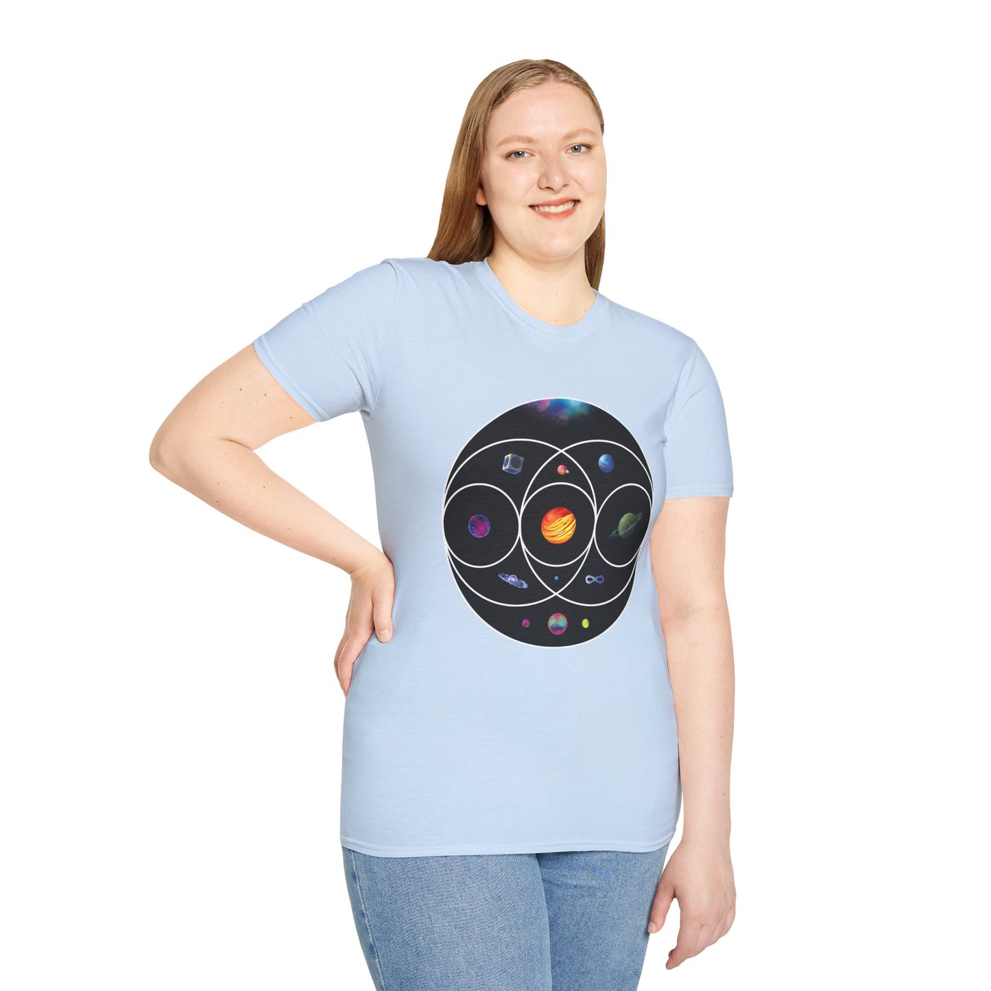 Unisex Softstyle T-Shirt Inspired by Coldplay’s Illustration Concept