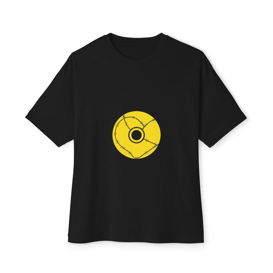 Minimalist Black Disc Outline Unisex Oversized Boxy Tee