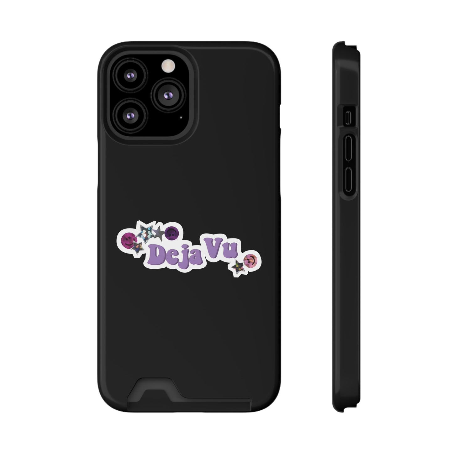 Phone Case + Card Holder For Iphone 13 – Olivia Rodrigo Deja Vu | Black Edition