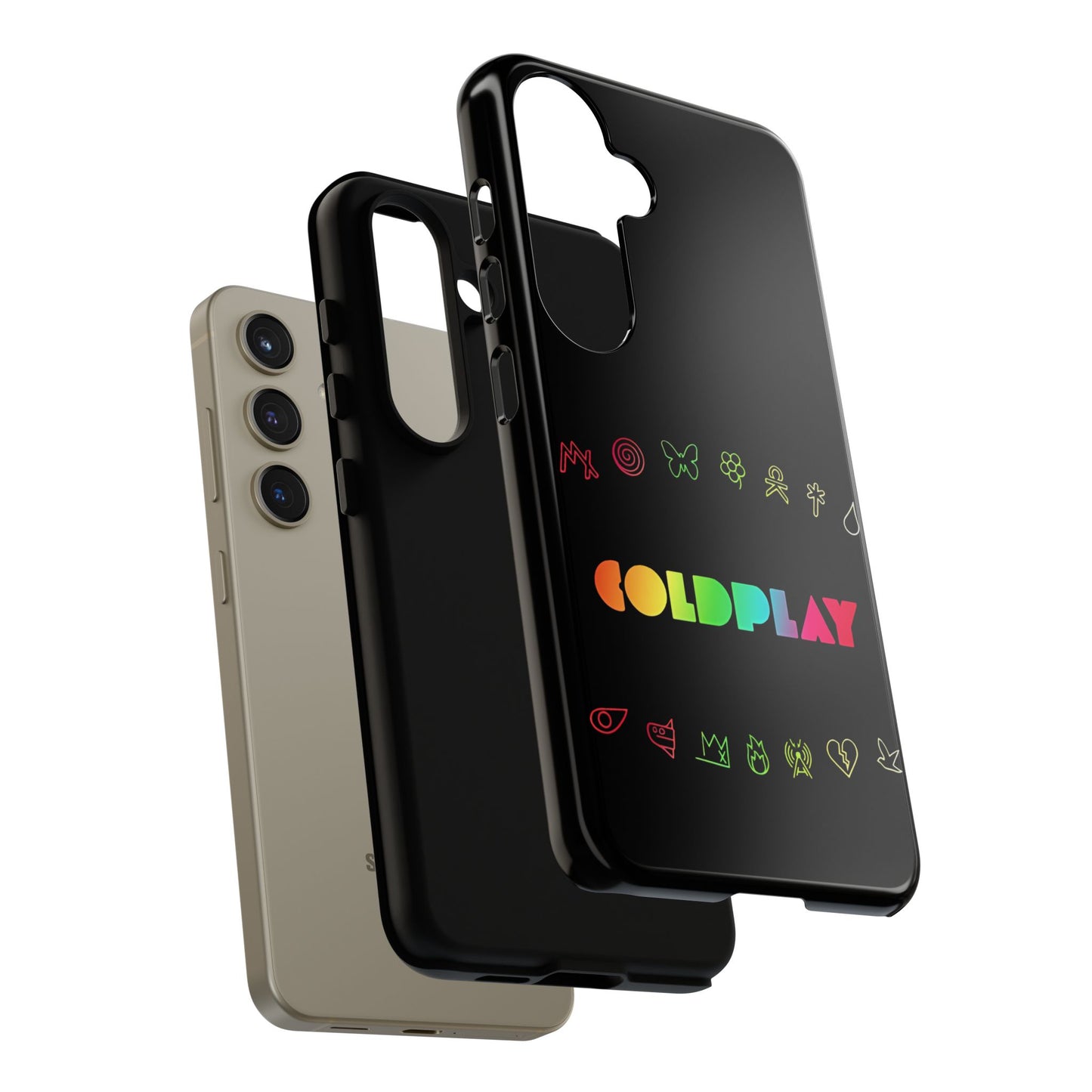 Premium Tough Case for Samsung S21 to S25 Ultra Showcasing Coldplay’s Signage