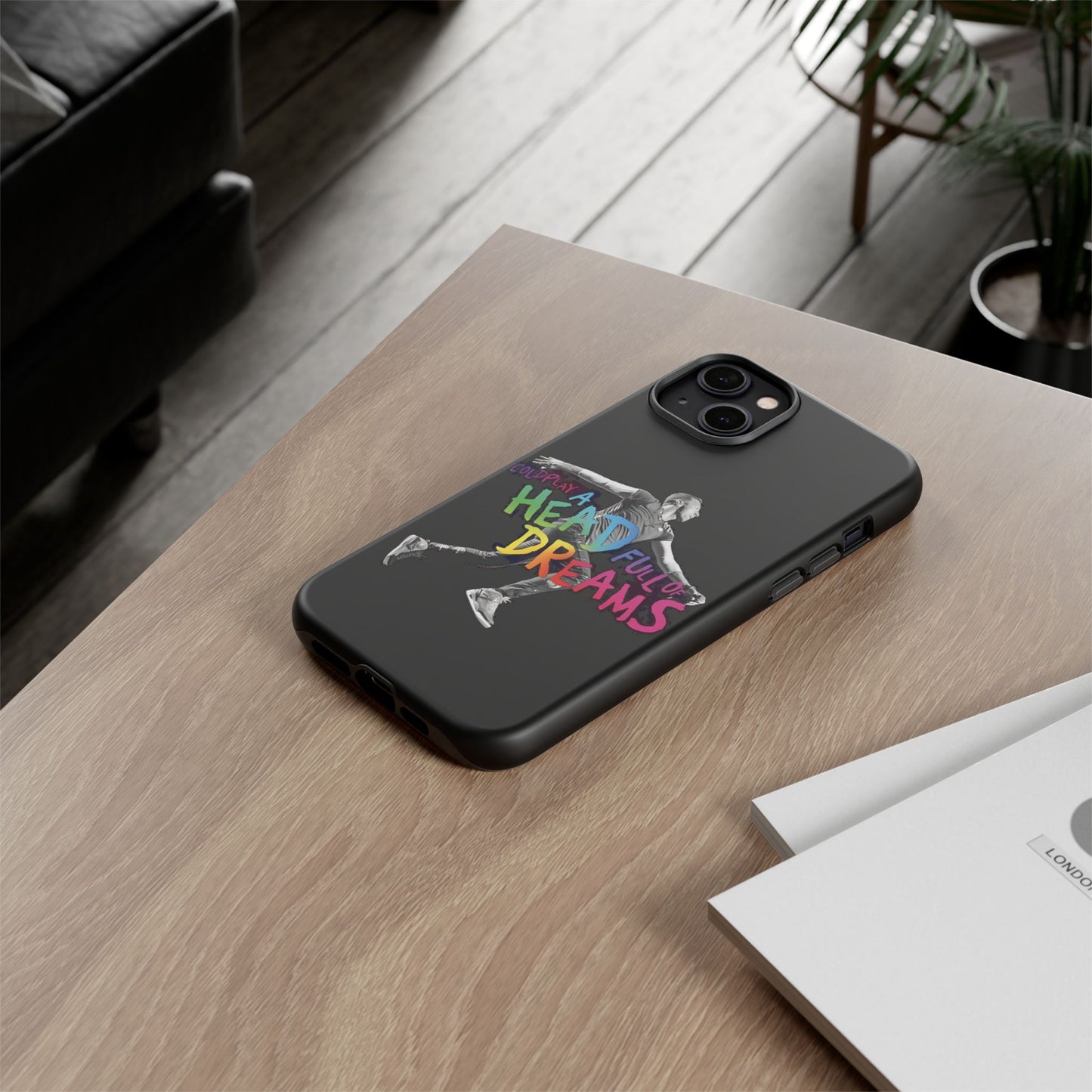 Premium Tough Case for iPhone 12 to 16 Pro Max Showcasing Coldplay A Head Full of Dreams Chris