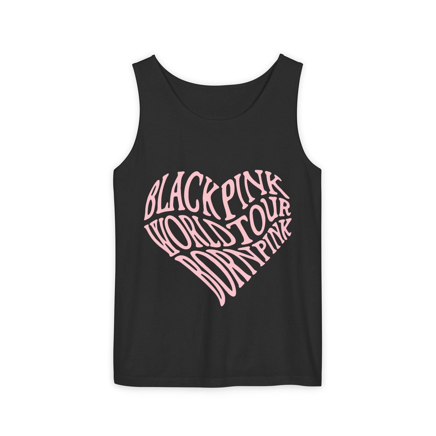 Born Pink Heart Typography – Dyed Tank Top