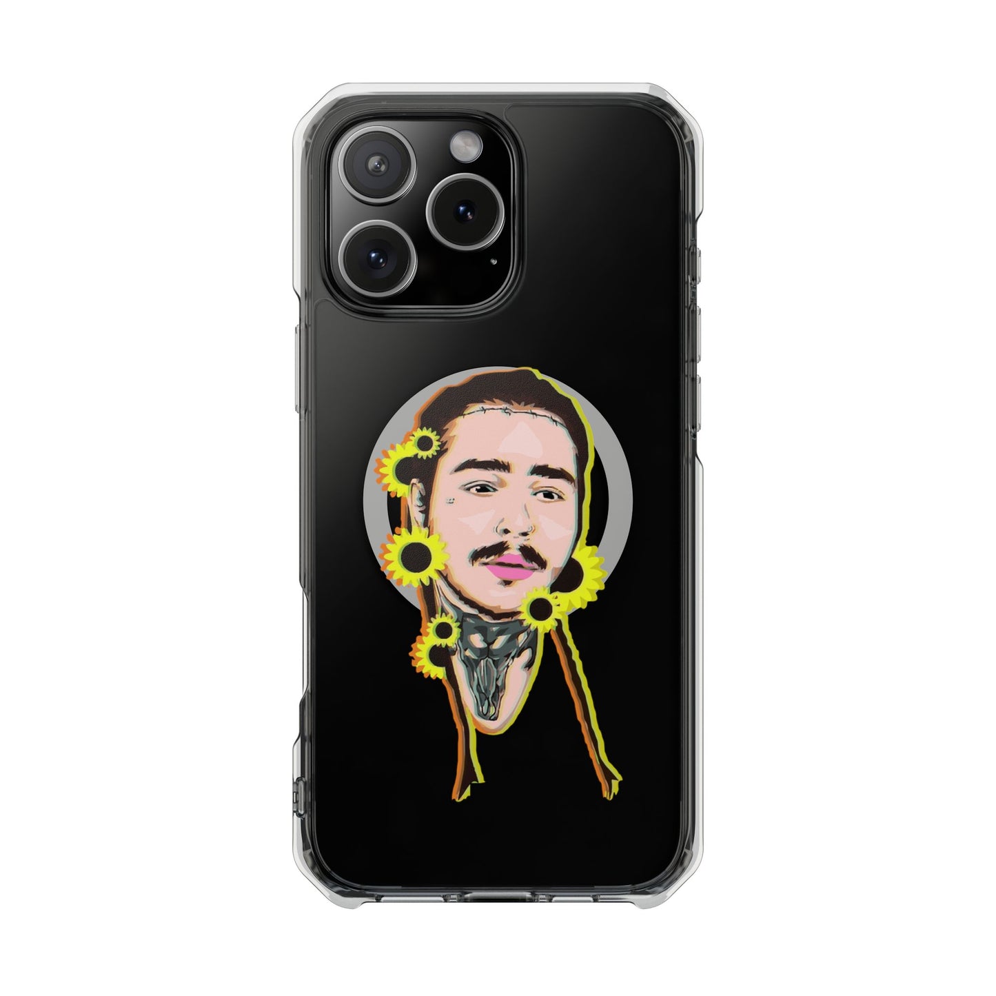 Cartoon Face with Sunflowers Magnetic Impact Case