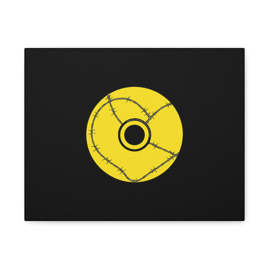 Minimalist Black Disc Outline Canvas