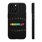 Premium Tough Case for iPhone 12 to 16 Pro Max Showcasing Coldplay’s Signage