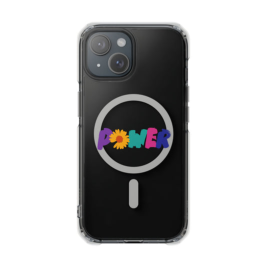 Retro Flower Power Color Pop Magnetic Clear Impact Case