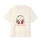 Smiley Beats Graphic Unisex Oversized Boxy Tee