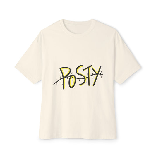 Abstract Black Barbed Wire Unisex Oversized Boxy Tee