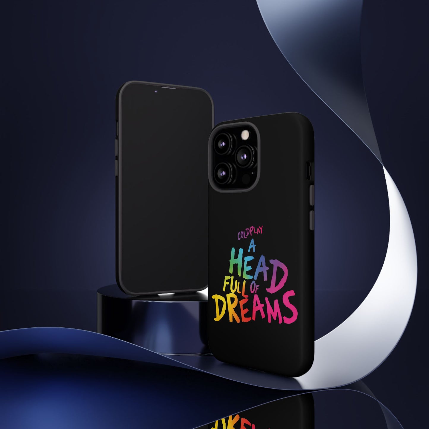 Premium Tough Case for iPhone 12 to 16 Pro Max Showcasing Coldplay’s Iconic A Head Full of Dreams