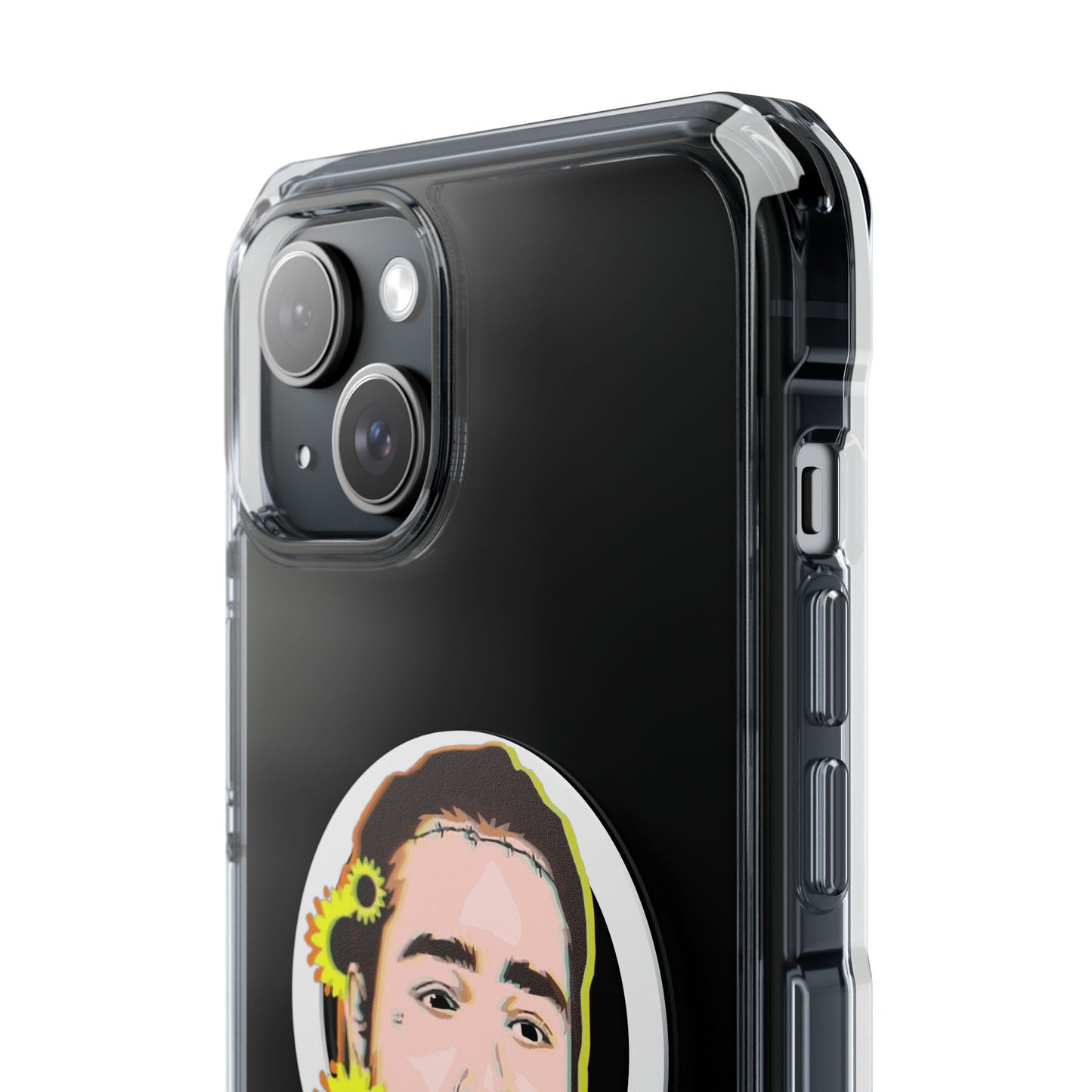 Cartoon Face with Sunflowers Magnetic Impact Case