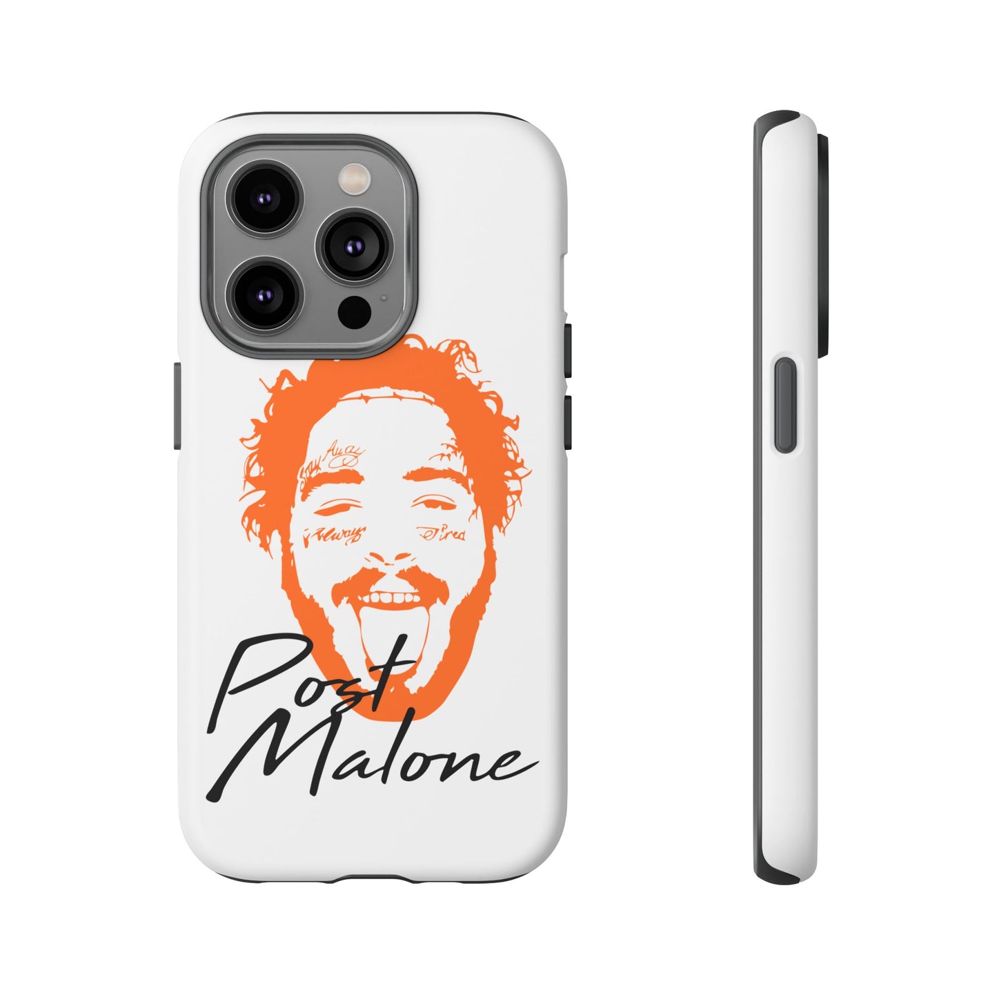 Tough iPhone Case (12–16 Pro Max) – Post Malone Name Design with Picture