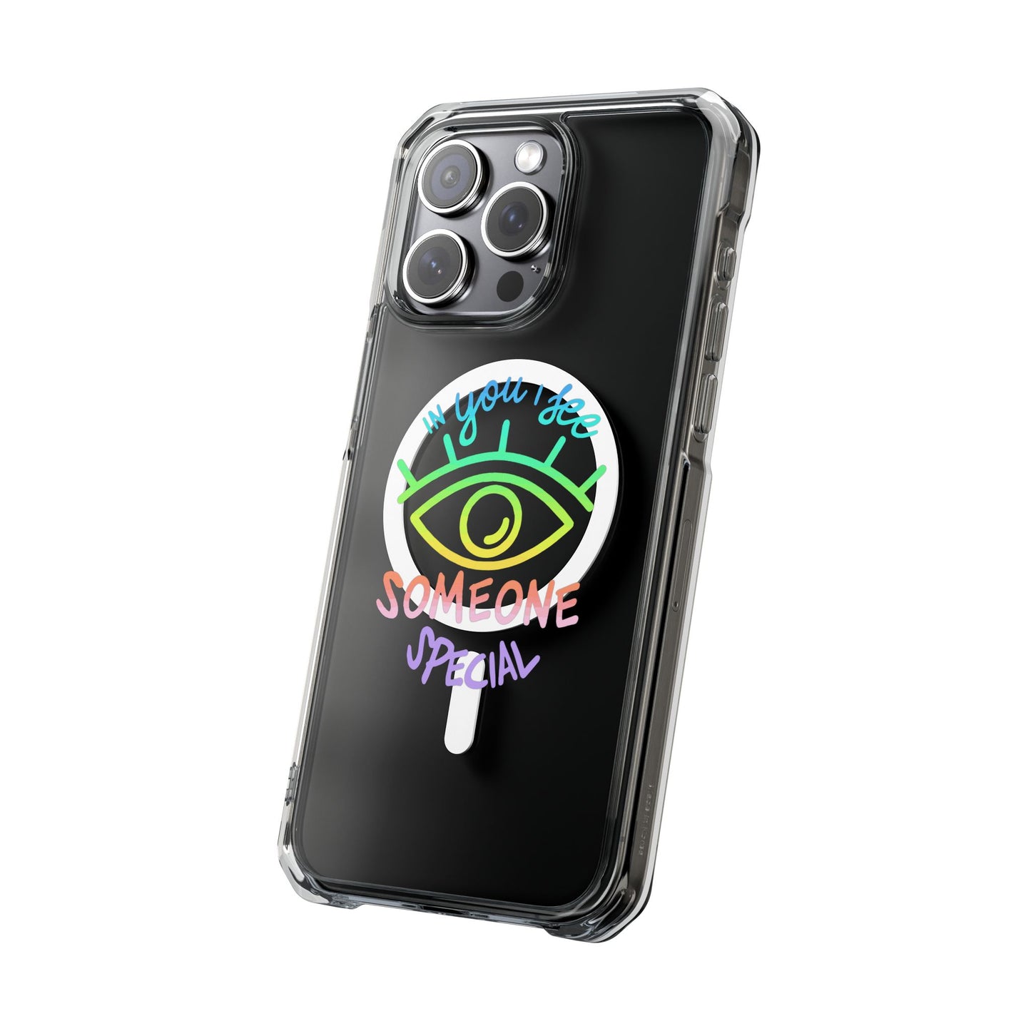 Vibrant Eye and Text Magnetic Clear Impact case