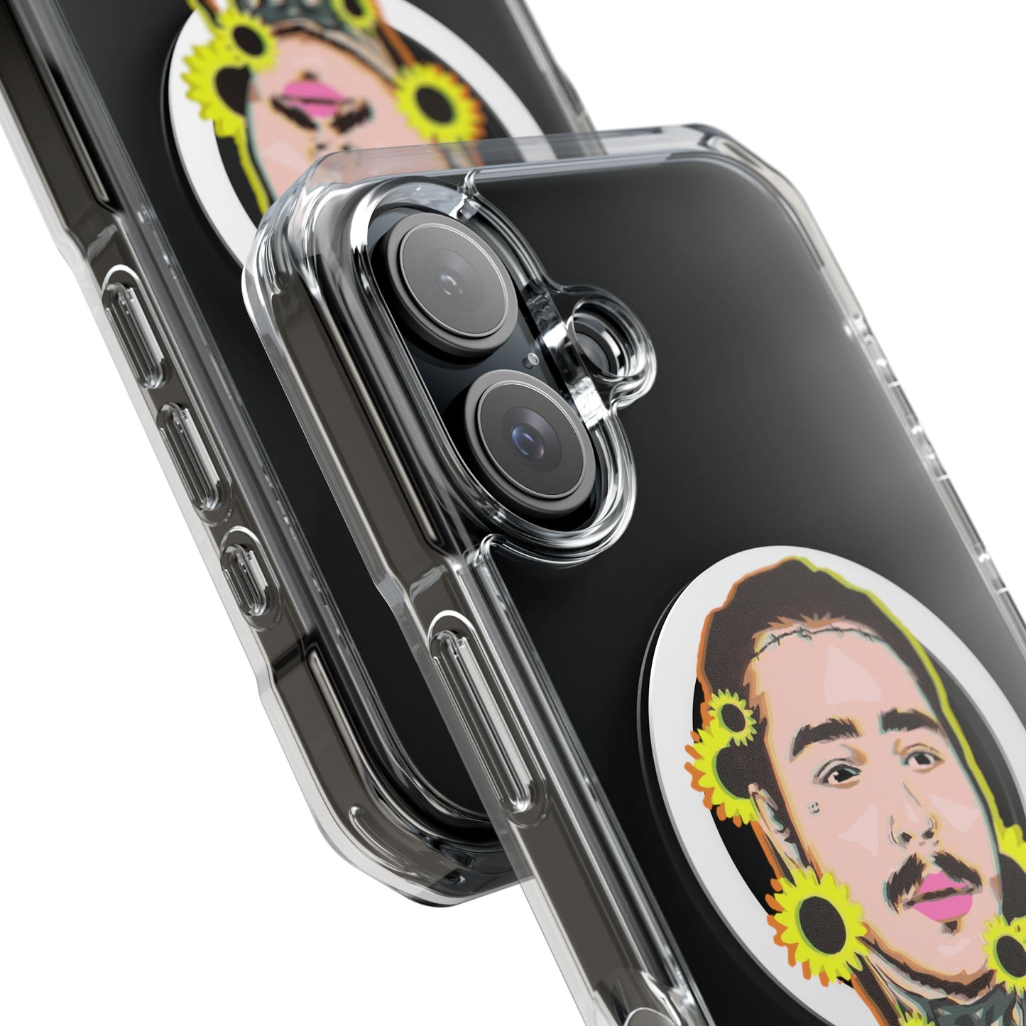 Cartoon Face with Sunflowers Magnetic Impact Case