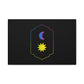 Gradient Moon and Star Emblem Canvas