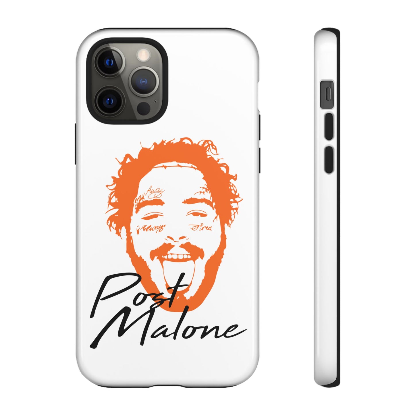 Tough iPhone Case (12–16 Pro Max) – Post Malone Name Design with Picture