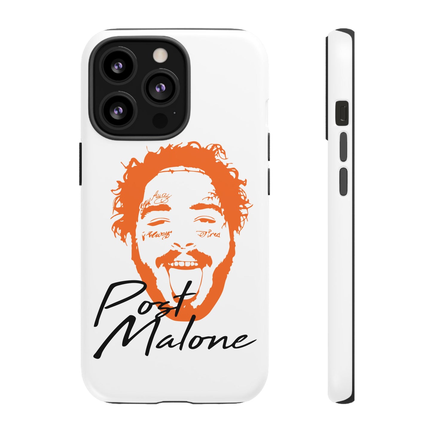 Tough iPhone Case (12–16 Pro Max) – Post Malone Name Design with Picture