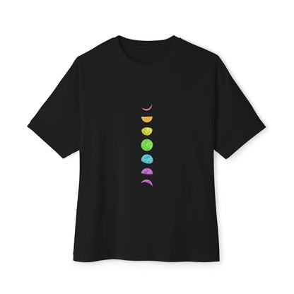 Rainbow Lunar Phases Unisex Oversized Boxy Tee
