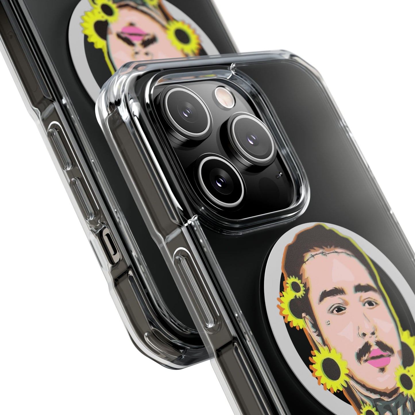 Cartoon Face with Sunflowers Magnetic Impact Case