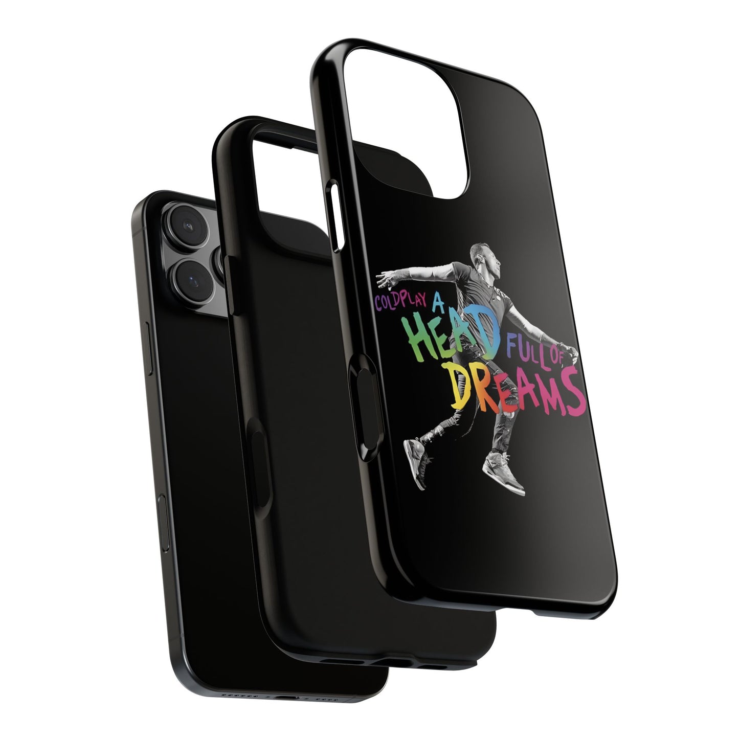Premium Tough Case for iPhone 12 to 16 Pro Max Showcasing Coldplay A Head Full of Dreams Chris