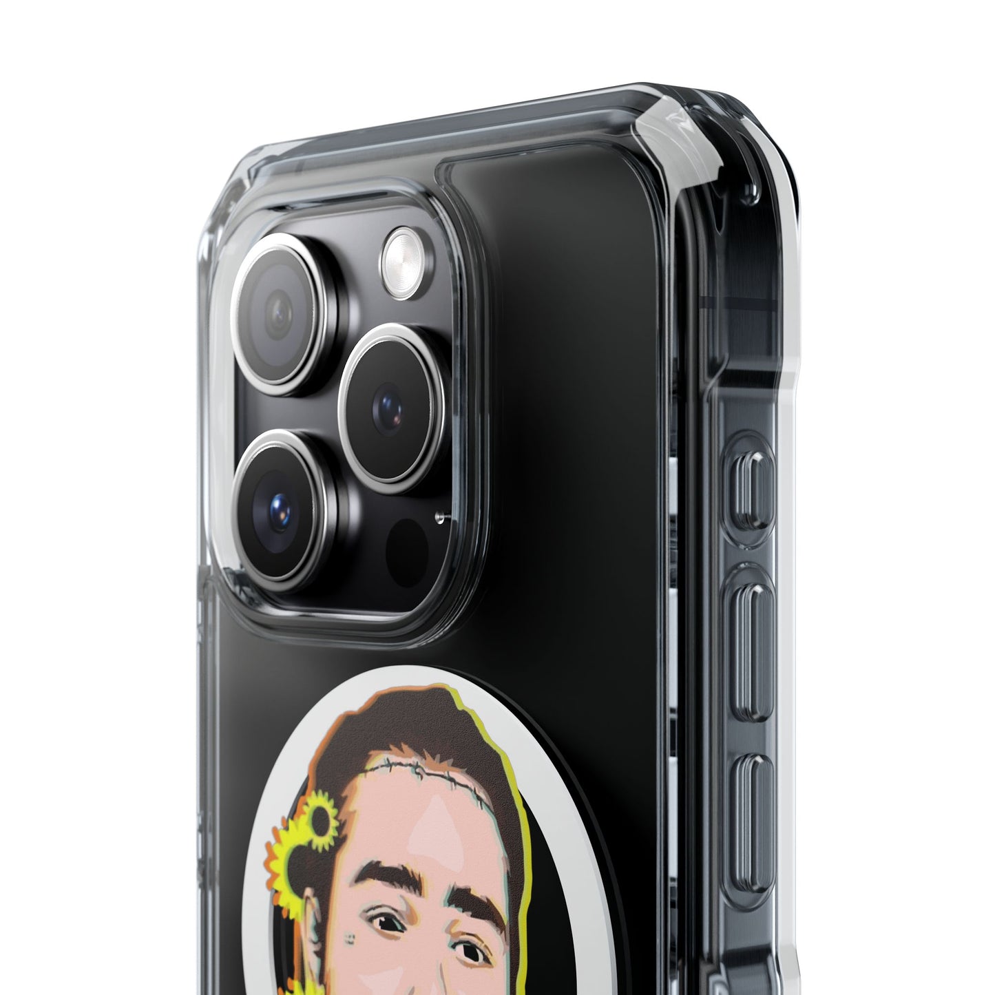 Cartoon Face with Sunflowers Magnetic Impact Case