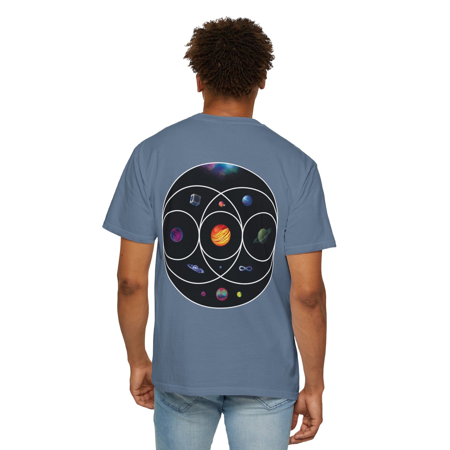 Unisex Garment-Dyed T-Shirt Inspired by Coldplay’s Illustration Concept_B