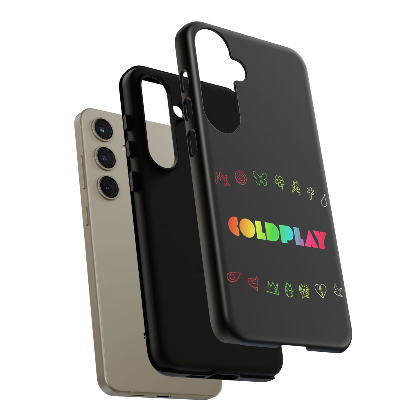 Premium Tough Case for Samsung S21 to S25 Ultra Showcasing Coldplay’s Signage