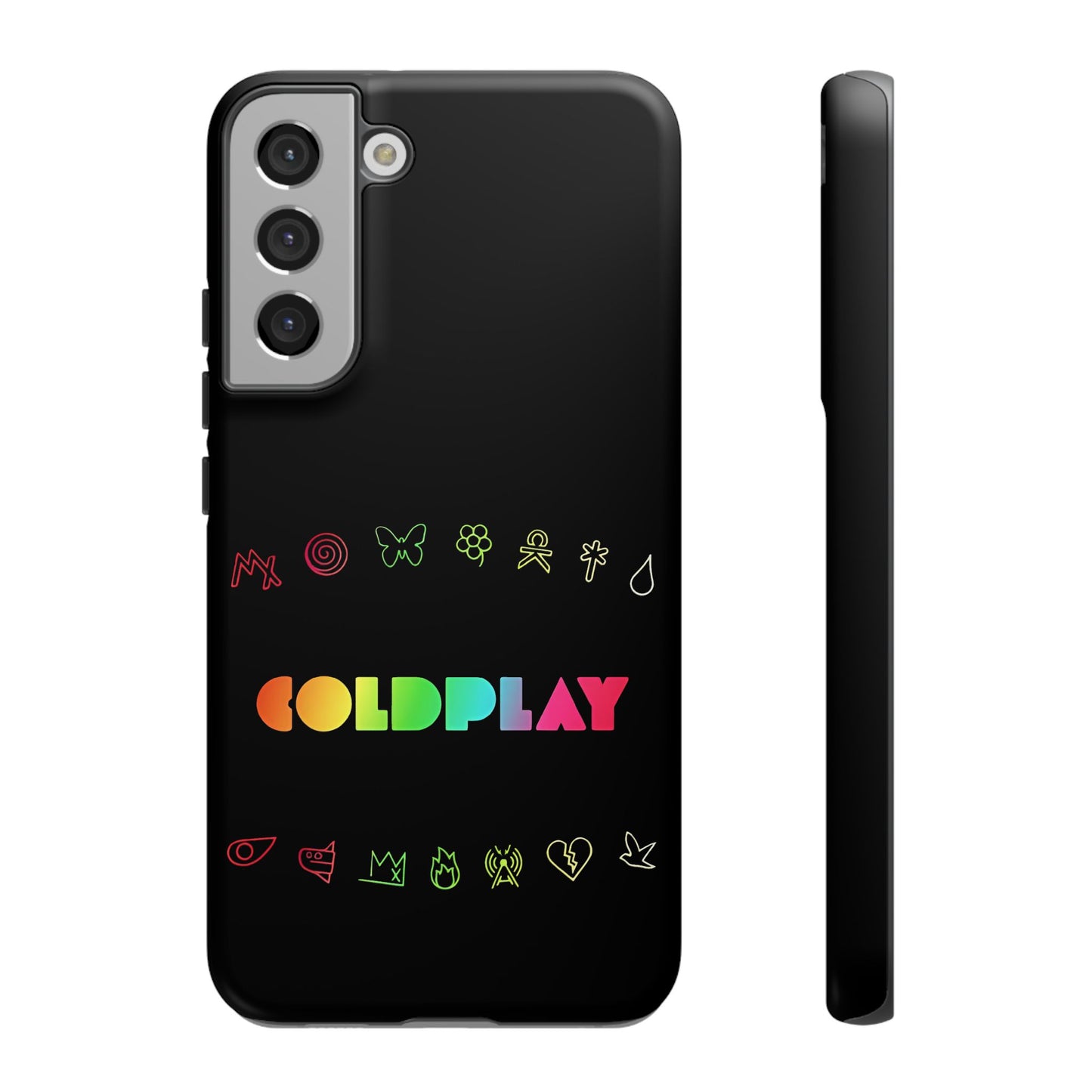 Premium Tough Case for Samsung S21 to S25 Ultra Showcasing Coldplay’s Signage