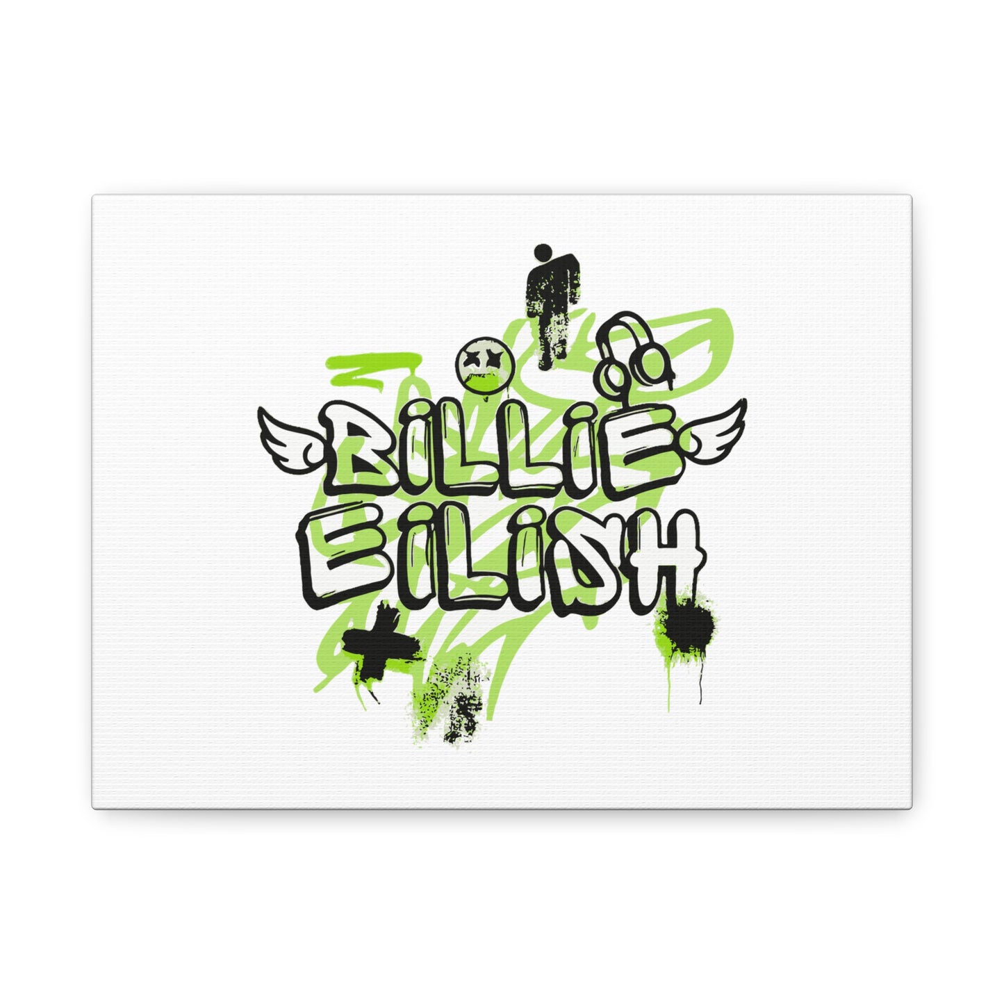 Grunge Angel Graffiti Matte Canvas