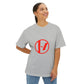 Crimson Orbit Unisex Oversized Boxy Tee