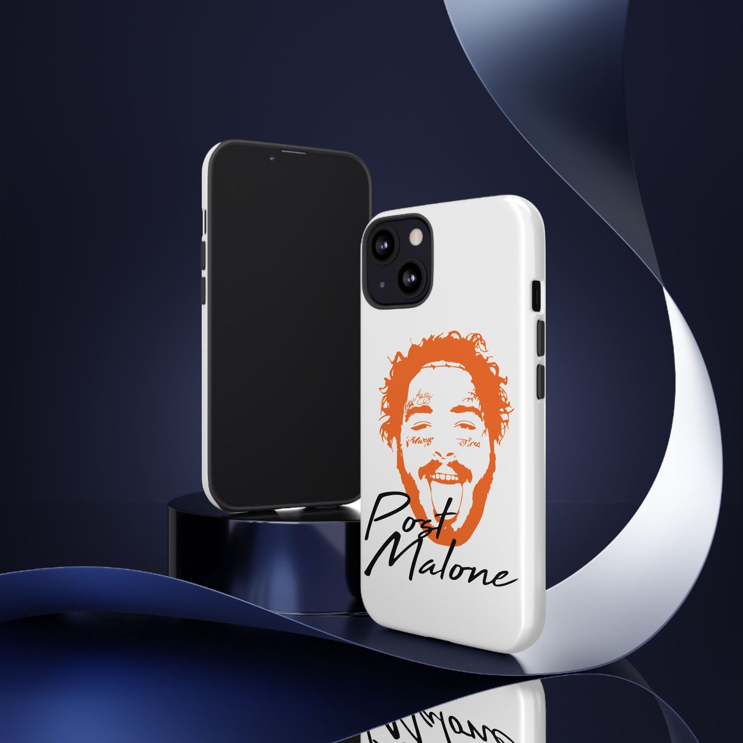 Tough iPhone Case (12–16 Pro Max) – Post Malone Name Design with Picture