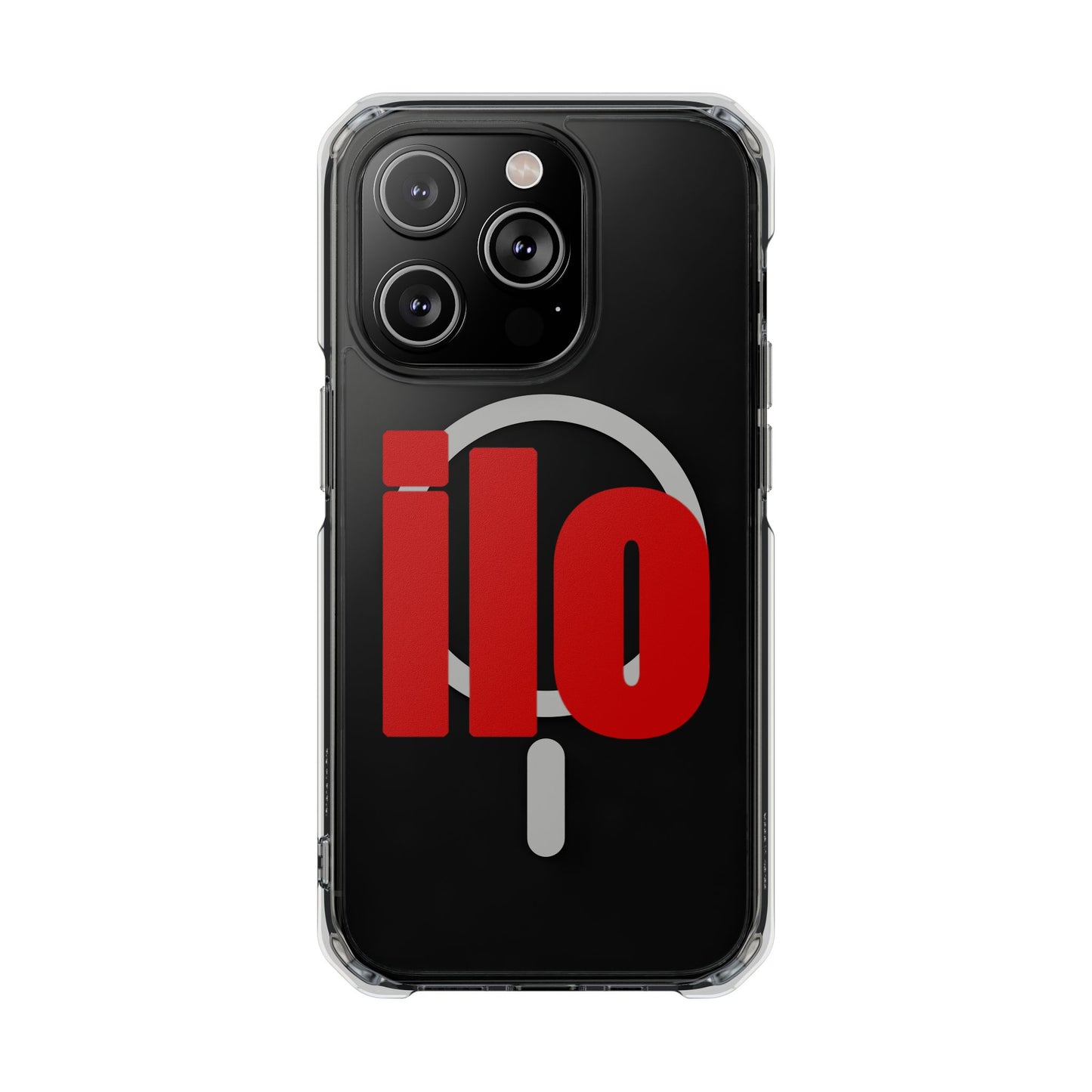 ILO Bold Red Block Magnetic Clear Impact Case