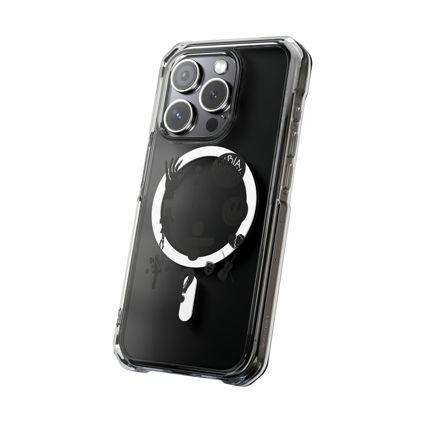 Ocean Wave with Heart Outline Magnetic Clear Impact Case