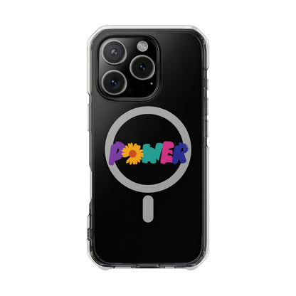 Retro Flower Power Color Pop Magnetic Clear Impact Case