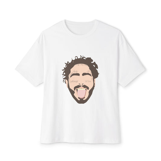 Minimalist Tongue Out Cartoon Face Unisex Oversized Boxy Tee